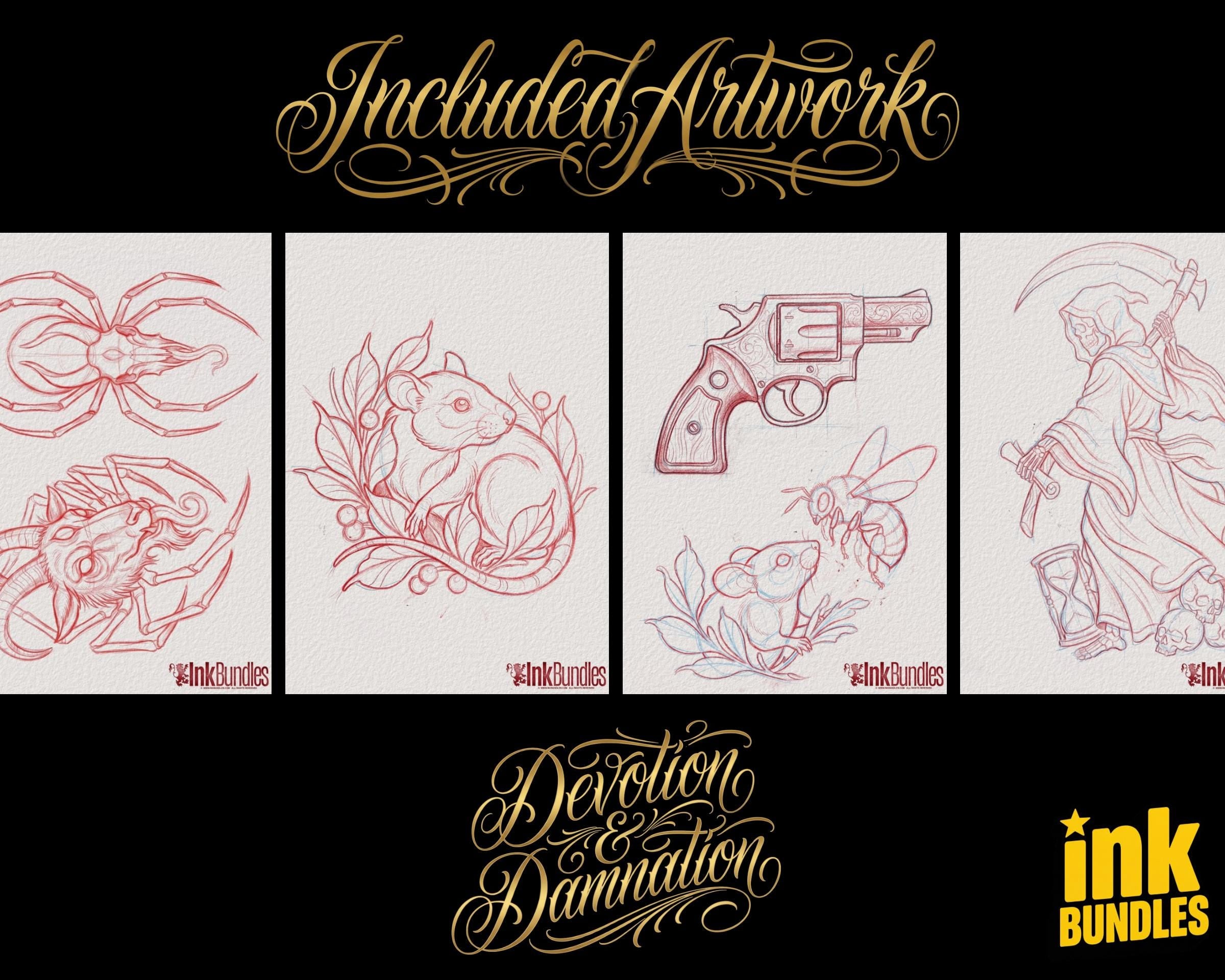 Neo Traditional Tattoo Flash PDF eBook | Neo-Traditional Sketch book | Old School References & Inspiration