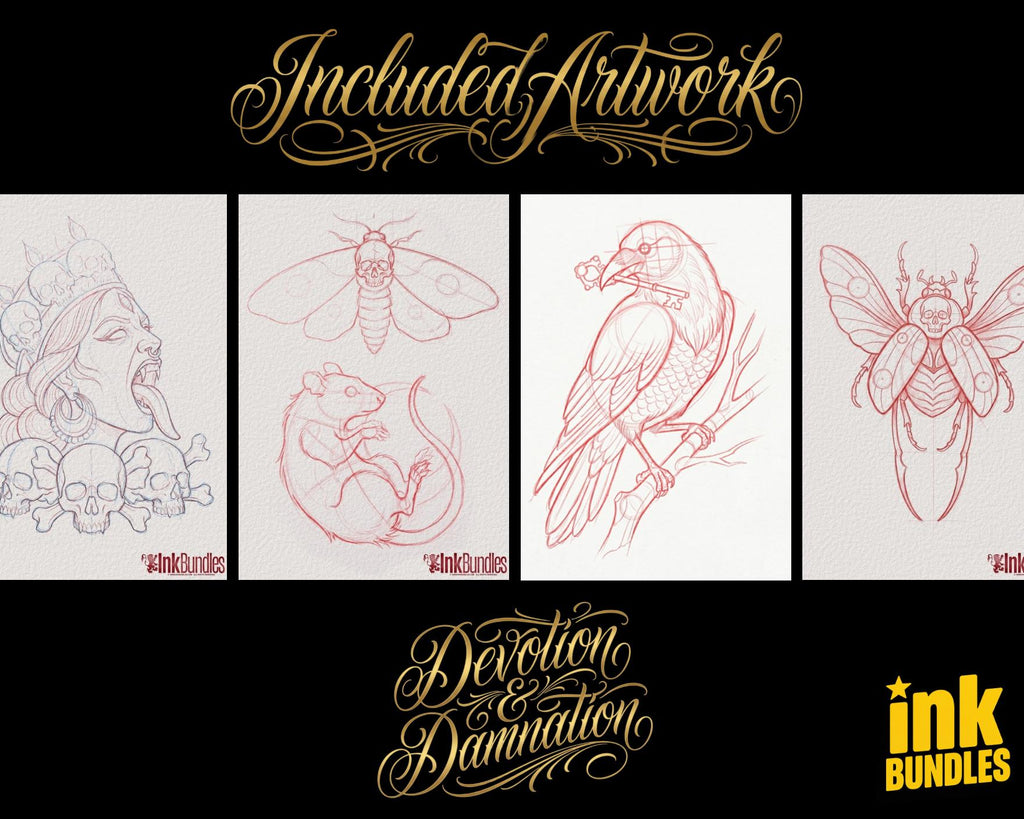 Devotion & Damnation - Neo Traditional Tattoo Flash PDF