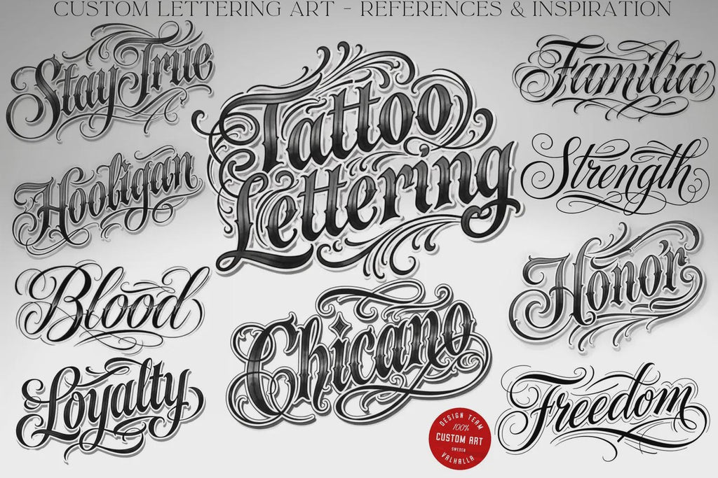 Chicano Lettering Artist for Procreate, tattoo letter design kit,