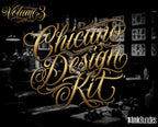 Procreate Tattoo Lettering Kit, Chicano Blackletter Fonts, 1200+ Stamps & Brushes