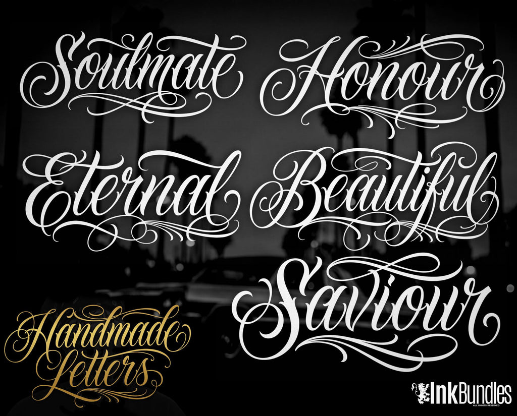 Chicano Lettering Artist for Procreate, tattoo letter design kit,