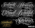 Chicano Lettering Artist for Procreate, tattoo letter design kit,