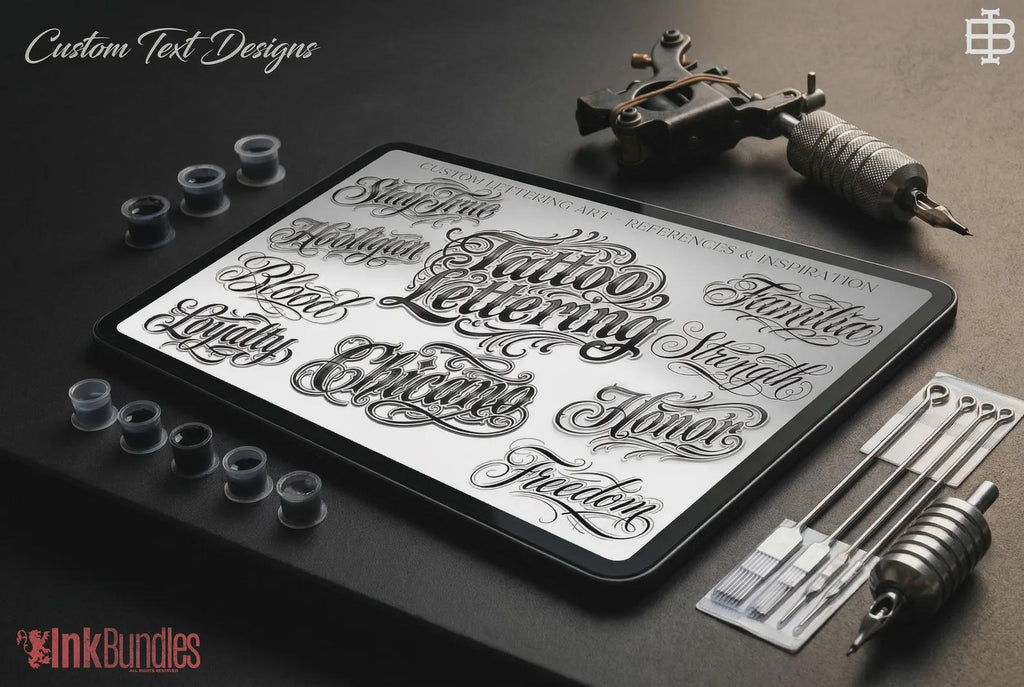 Chicano Lettering Artist for Procreate, tattoo letter design kit,