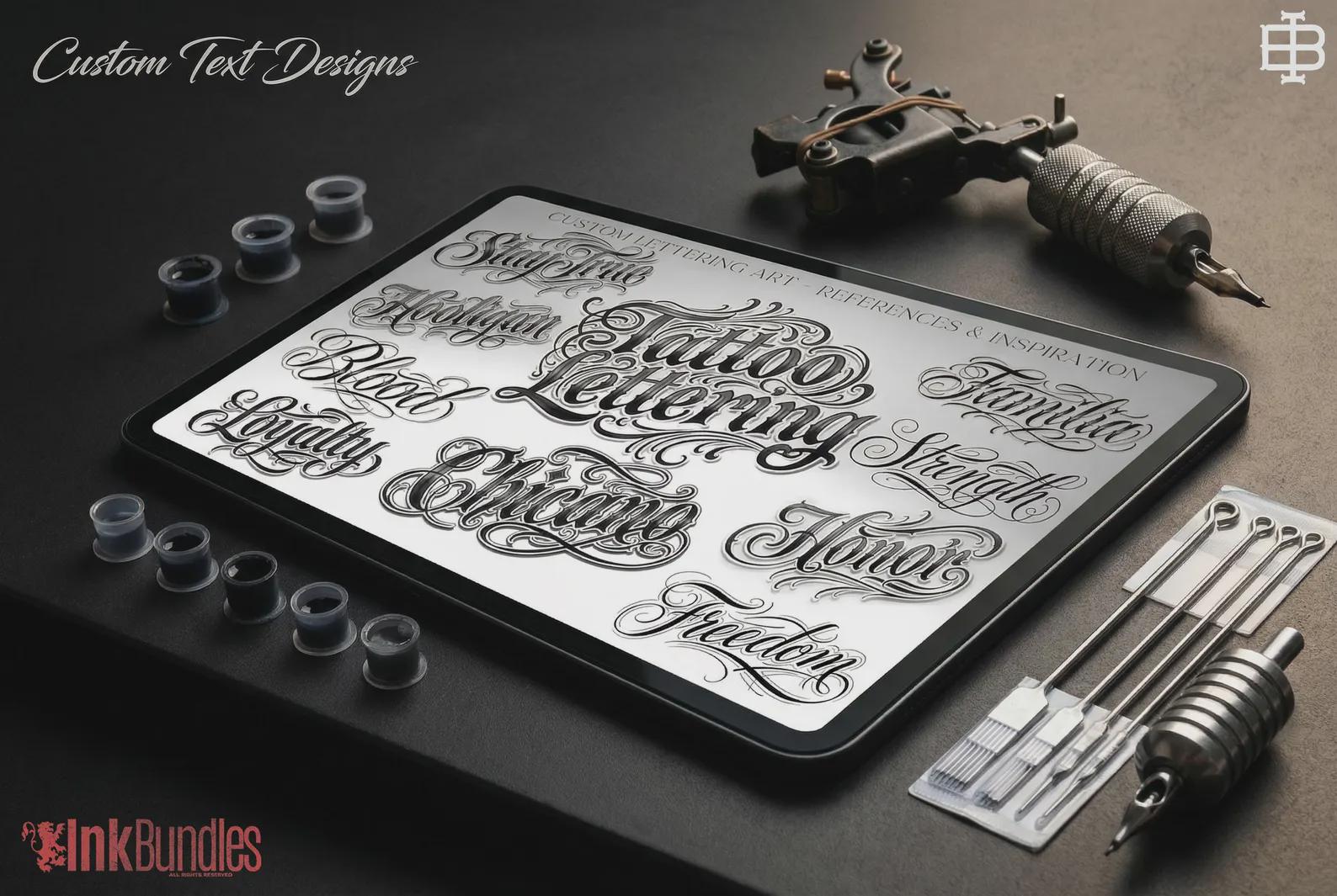 Chicano Lettering Artist for Procreate, tattoo letter design kit,