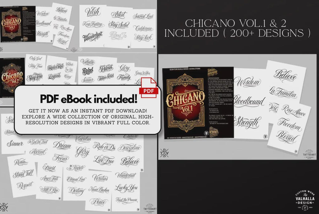 Chicano Lettering Artist for Procreate, tattoo letter design kit,