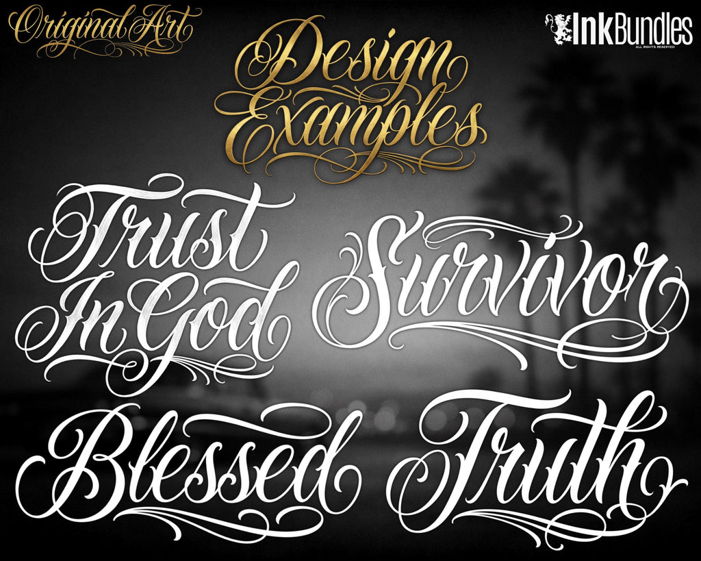 Chicano Lettering kit - Procreate XL | Cholo ( digital download ) Tattoo Fonts design kit