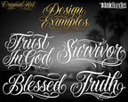 Chicano Lettering kit - Procreate XL | Cholo ( digital download ) Tattoo Fonts design kit