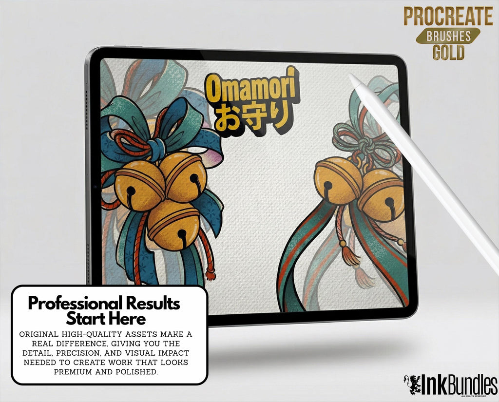 Omamori Lucky Charm Tattoo Stencil art – Japanese Amulets Procreate | PNG | PDF Tattoo References