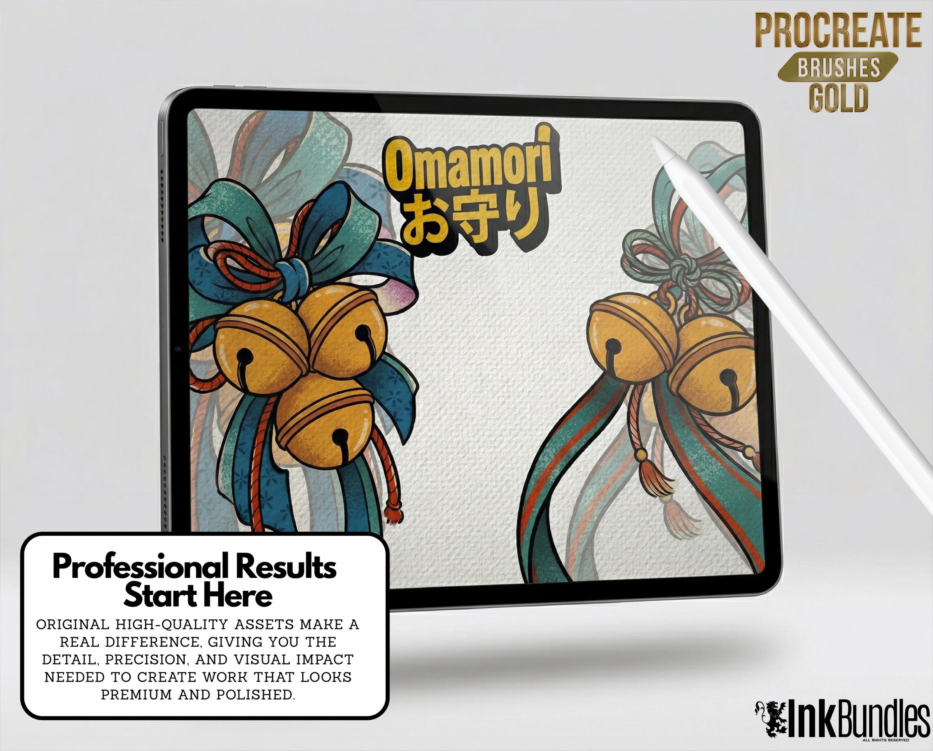 Omamori Lucky Charm Tattoo Stencil art – Japanese Amulets Procreate | PNG | PDF Tattoo References