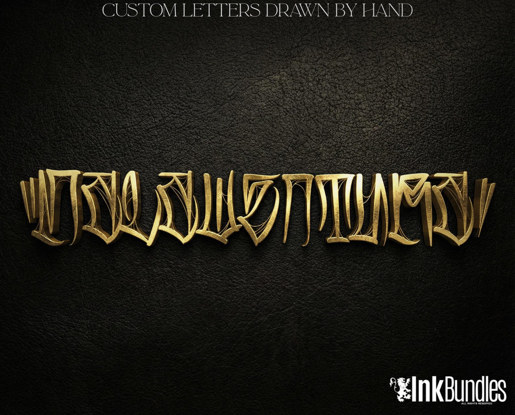 Tattoo Lettering Bundle for Procreate – Chicano Blackletter Fonts, Custom Script Brushes & PNG Lettering Pack