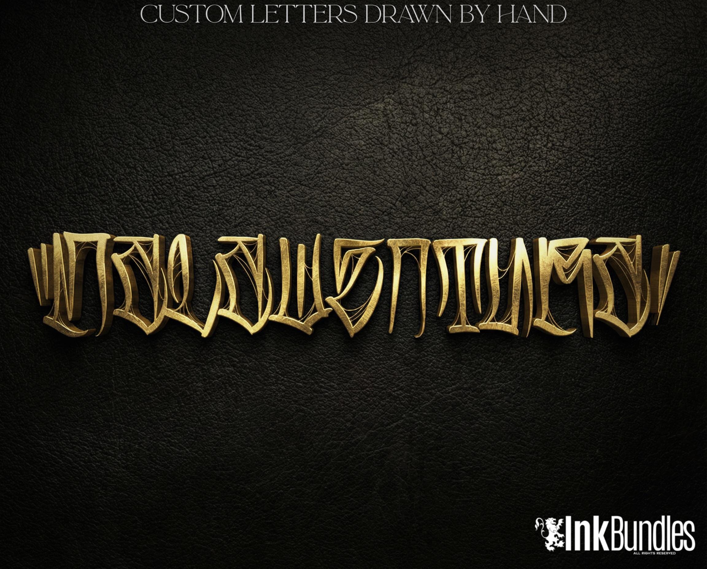 Tattoo Lettering Bundle for Procreate – Chicano Blackletter Fonts, Custom Script Brushes & PNG Lettering Pack