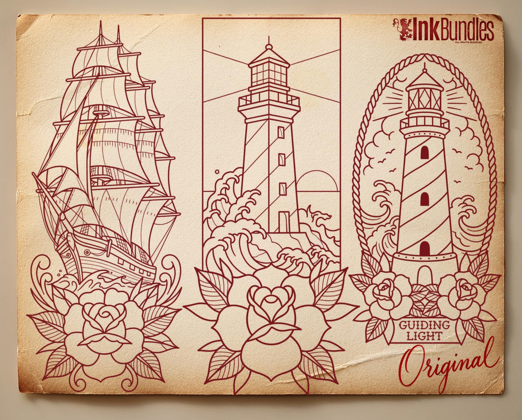 350+ Traditional Tattoo Ideas – Procreate Stamps | Old School