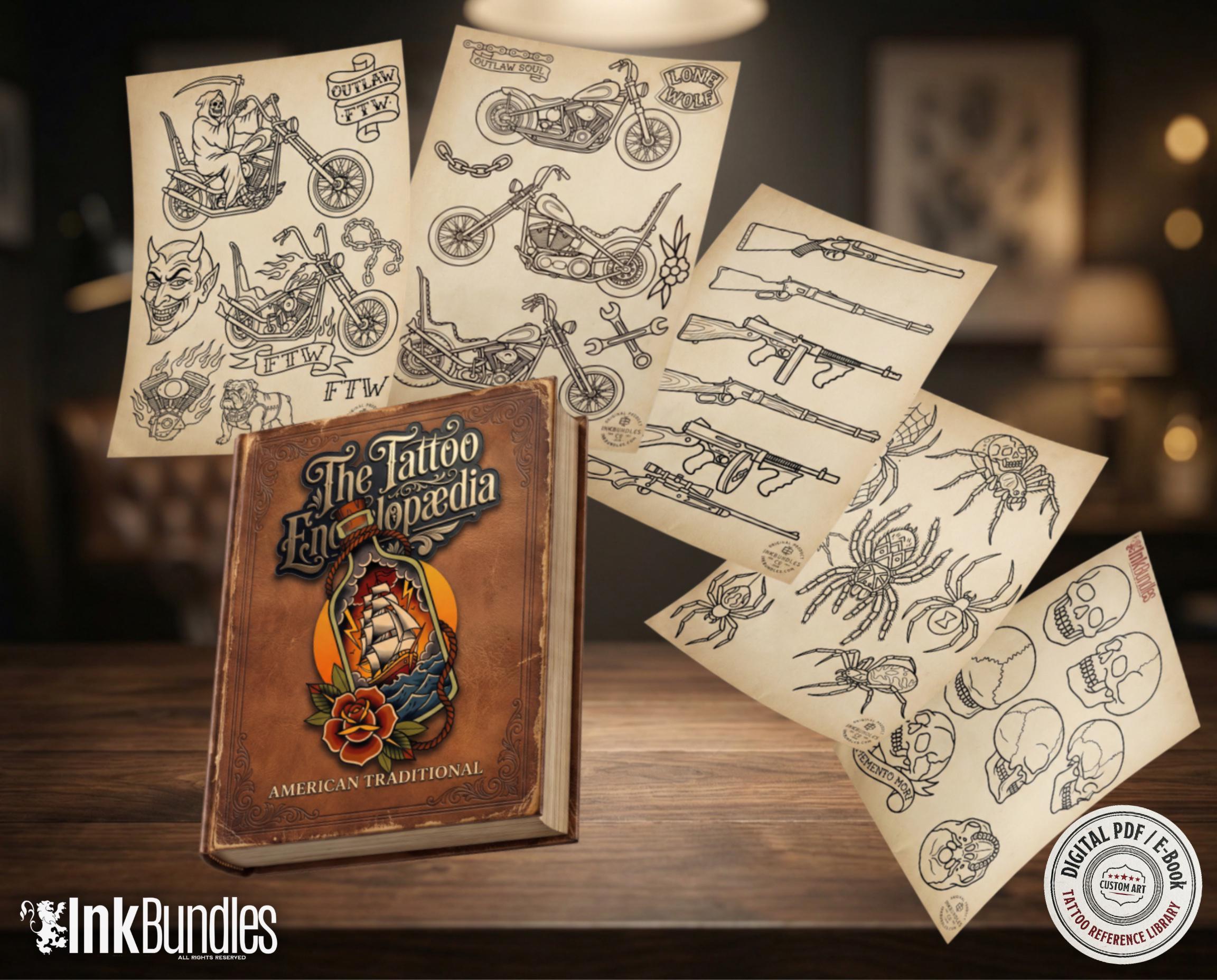 Tattoo Reference Book PDF, High-Res Flash Art, Digital Tattoo eBook, Traditional Neo Trad