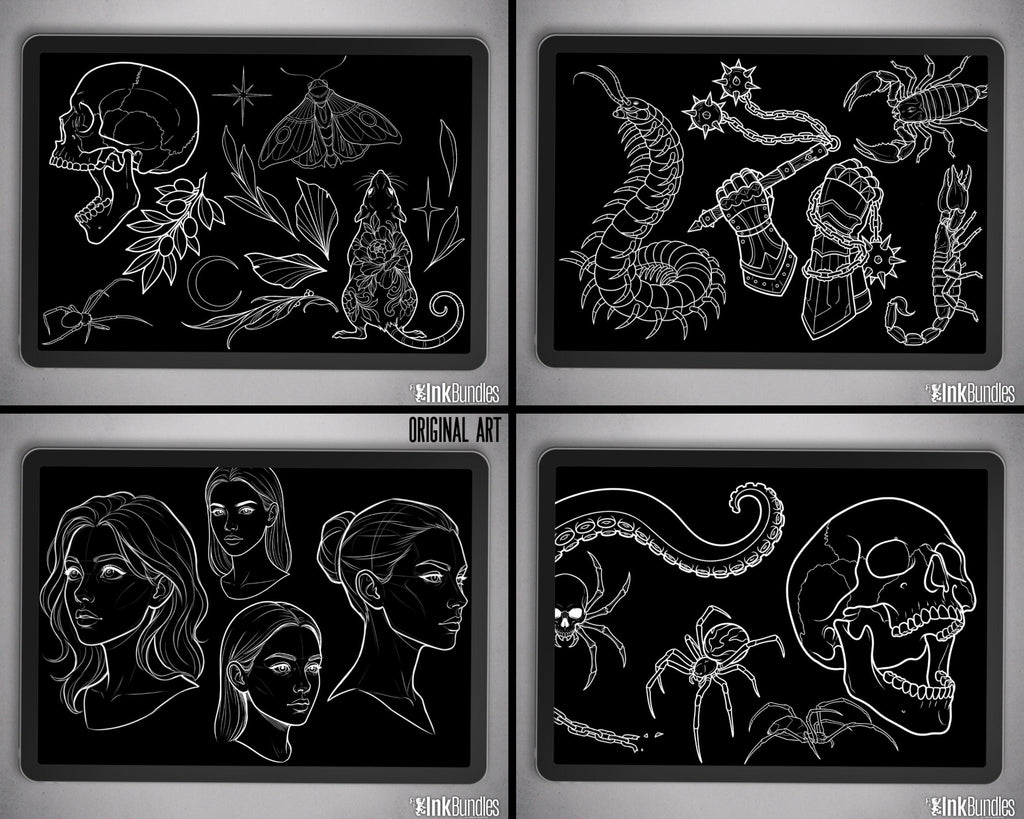 The Tattoo Art Toolkit: 1200+ Custom Stamps & Brushes (Digital Download)