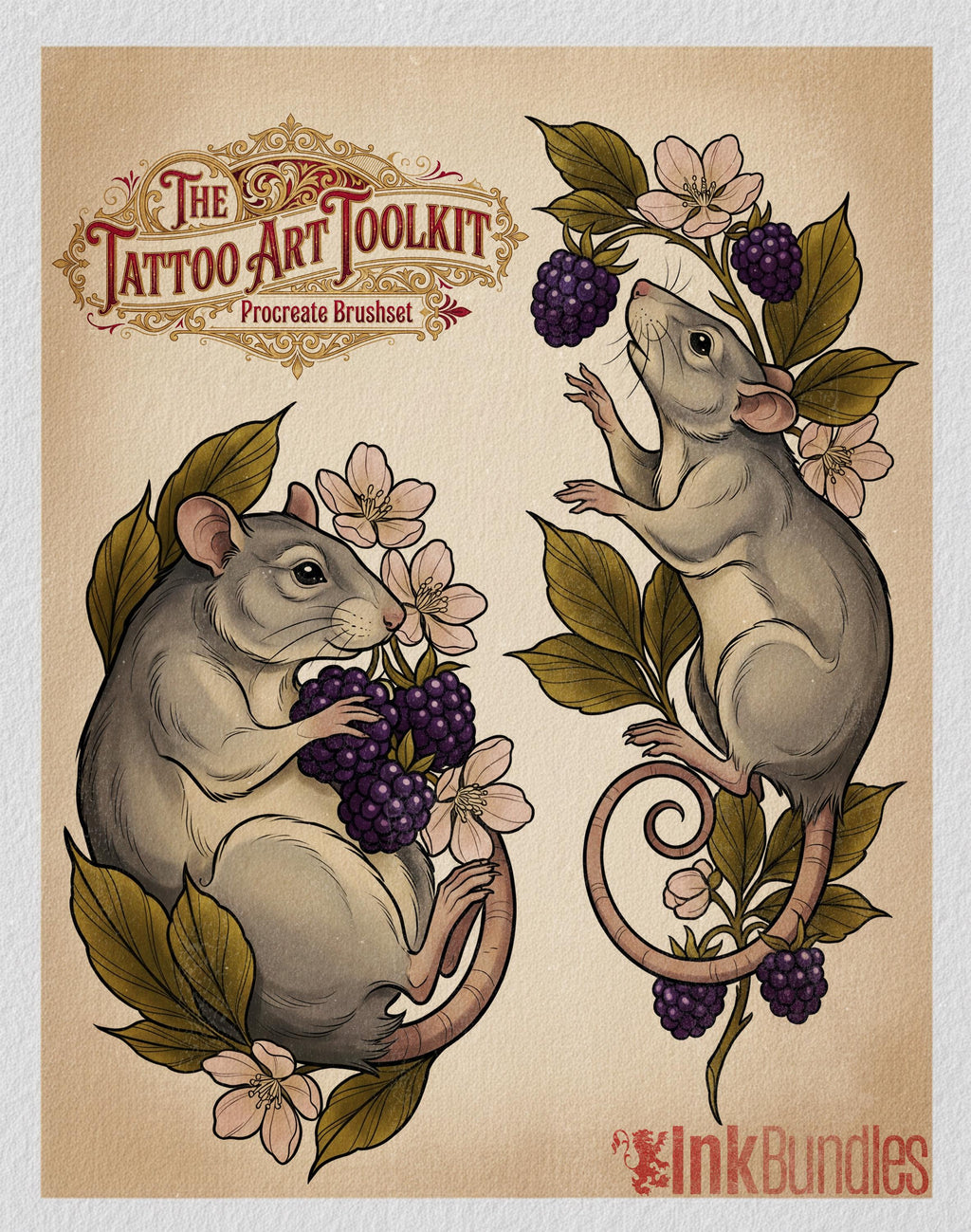 The Tattoo Art Toolkit: 1200+ Custom Stamps & Brushes (Digital Download)