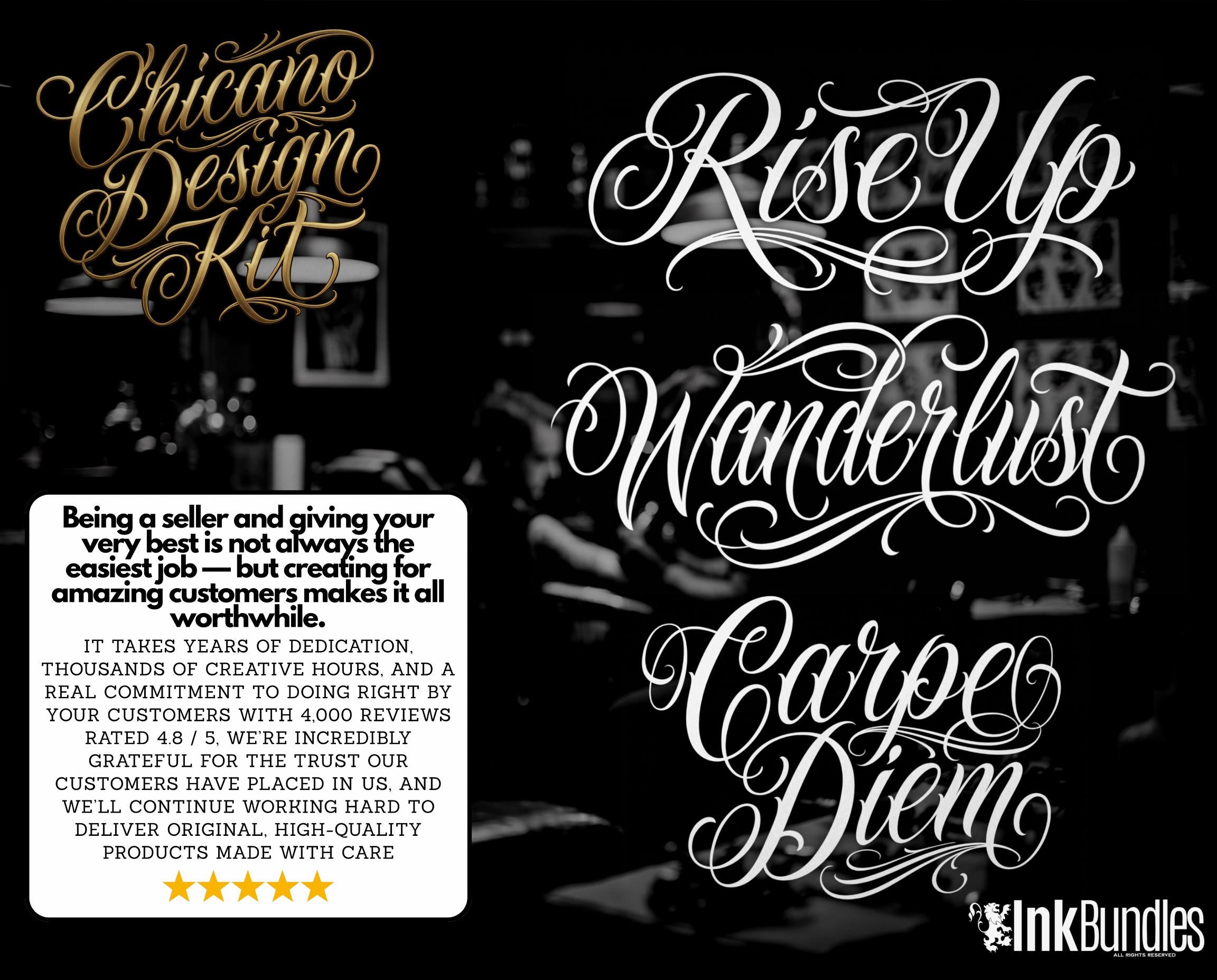 Chicano Lettering Artist for Procreate, tattoo letter design kit,