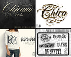 Chicano Lettering Artist for Procreate, tattoo letter design kit,