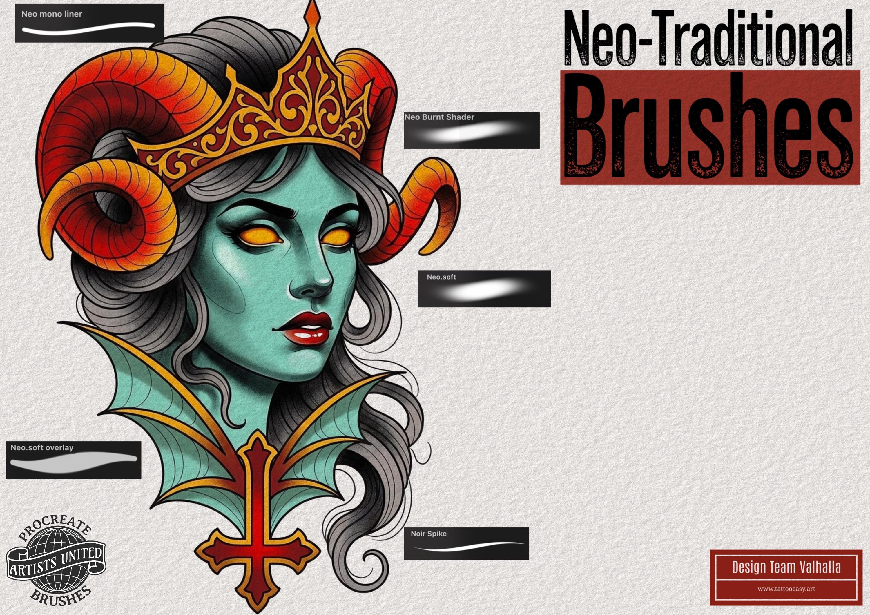 Procreate Neo-Traditional Paint Brushes: Custom made (Digital Download)