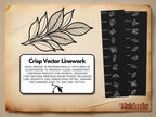 Procreate Neo traditional Fine Line Leaves, Custom Leaf Design Kit