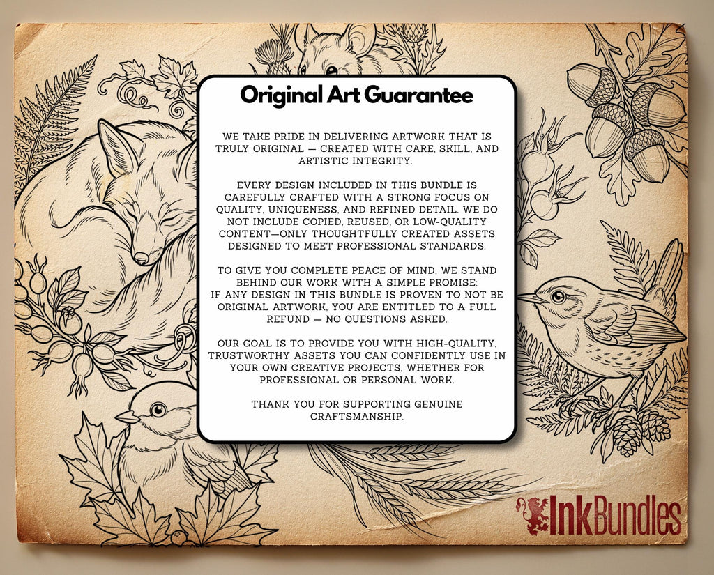 Neo Traditional Tattoo Bundle | The Enchanted Forest | Procreate + PNG | Wildlife tattoo stencils / pdf | Digital Download