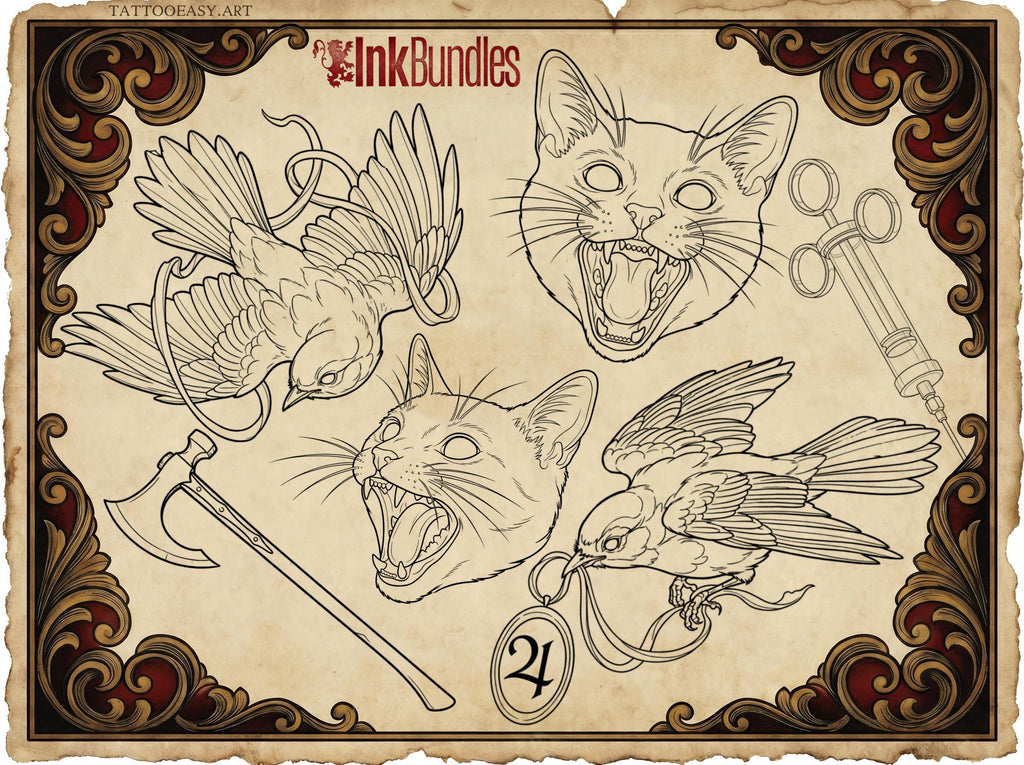 The Tattoo Art Toolkit: 1200+ Custom Stamps & Brushes (Digital Download)