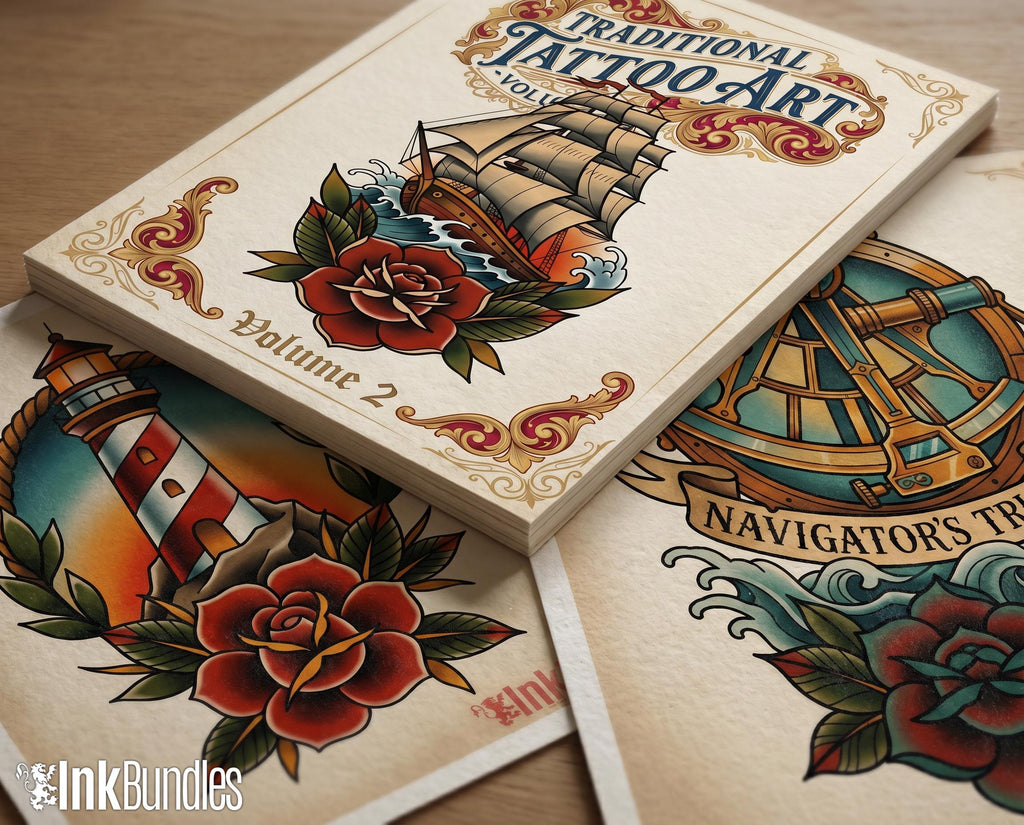The Traditional Tattoo Artist 2 - 1000+ files, PNG, SVG & EPS Procreate/Photoshop Stencils