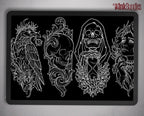 Seventh Seal, Dark Macabre Tattoo Art, Neo-Traditional Procreate Stamps, Tattoo Stencils