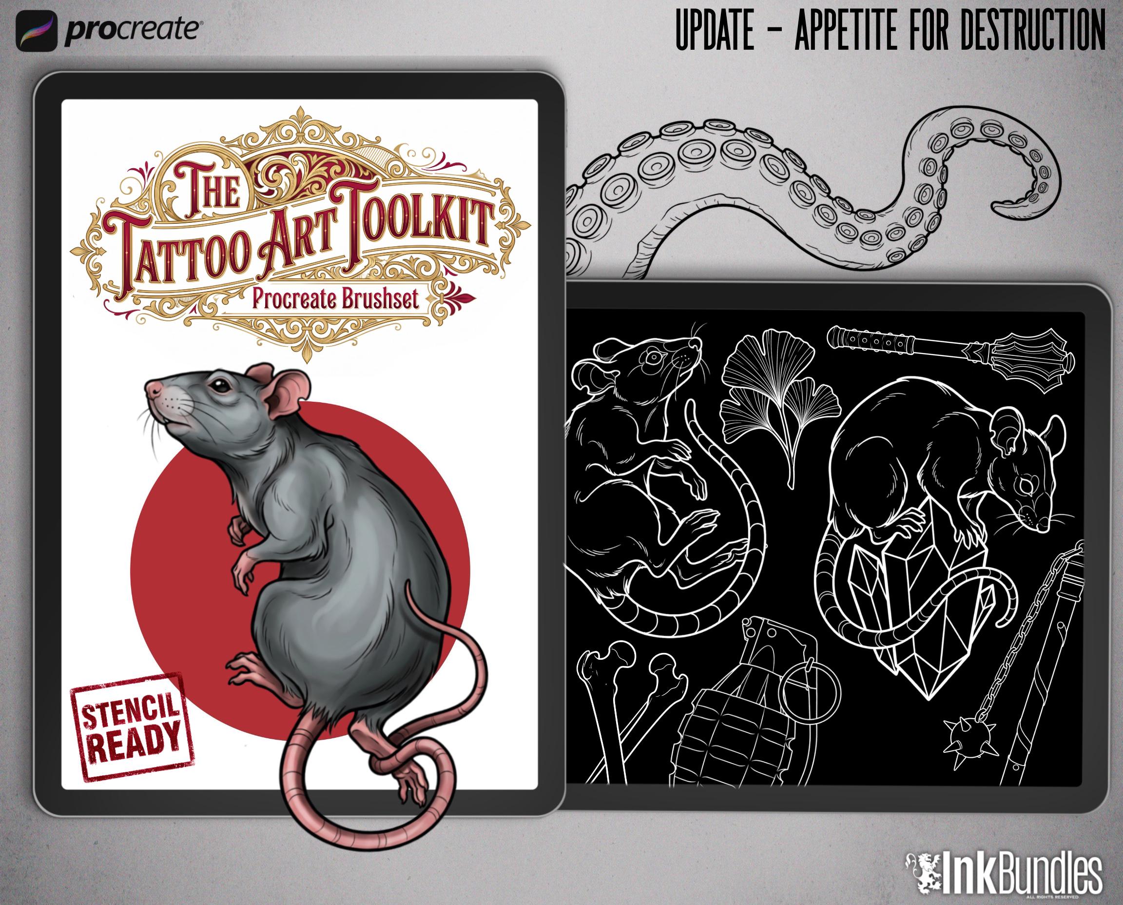 The Tattoo Art Toolkit: 1200+ Custom Stamps & Brushes (Digital Download)