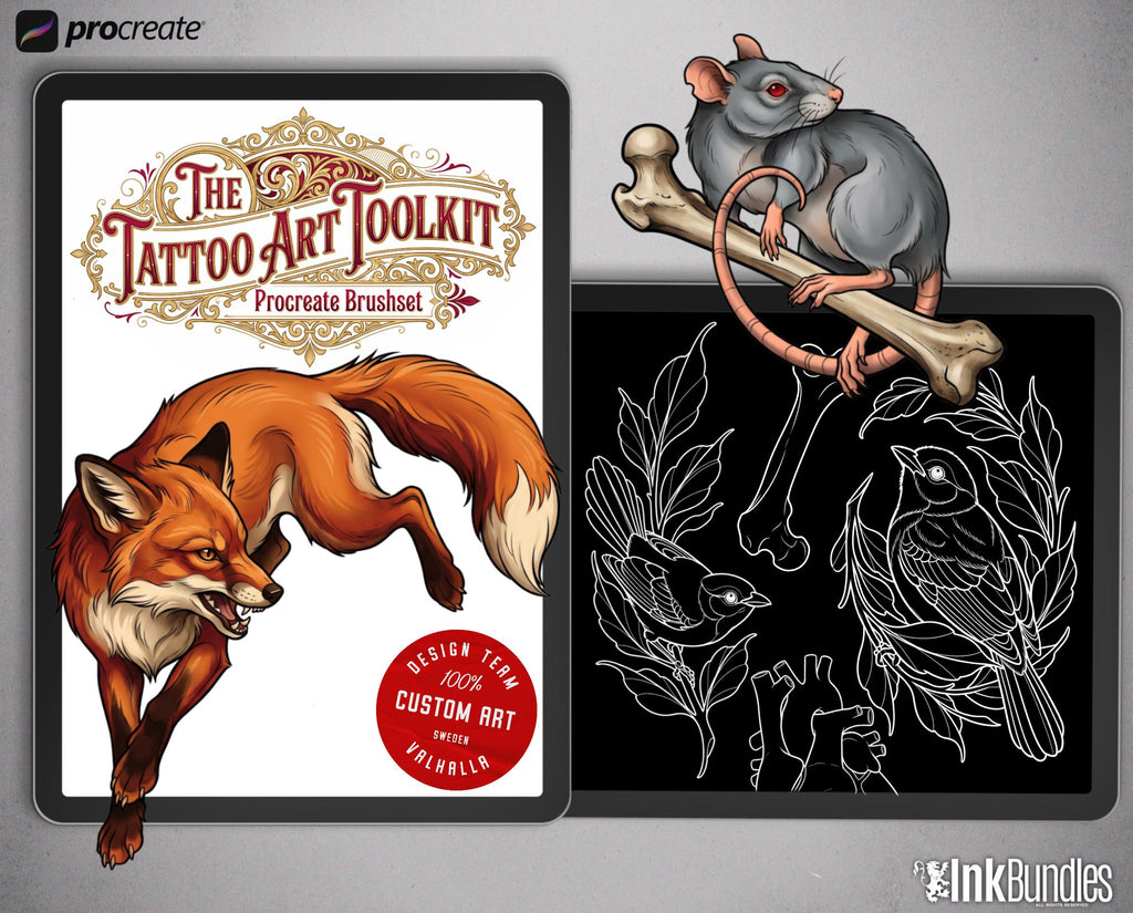 The Tattoo Art Toolkit: 1200+ Custom Stamps & Brushes (Digital Download)