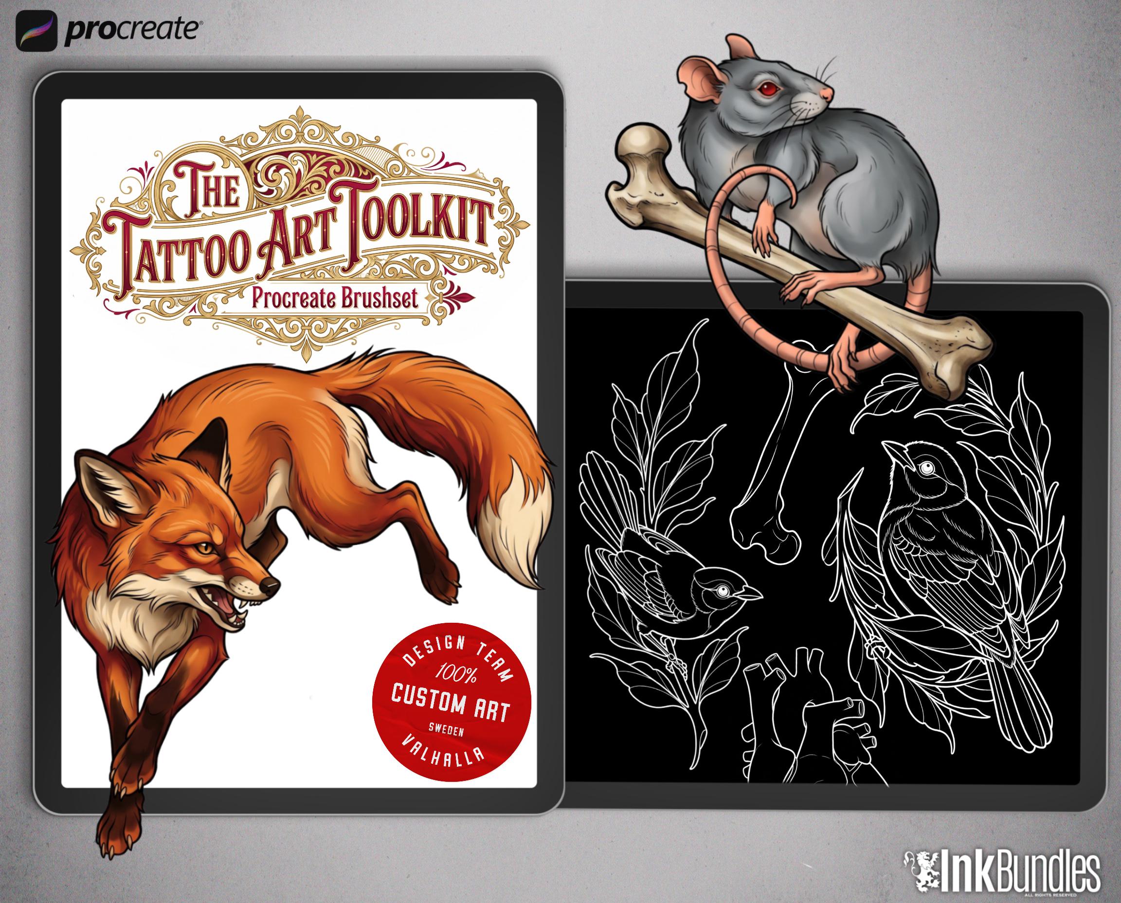 The Tattoo Art Toolkit: 1200+ Custom Stamps & Brushes (Digital Download)