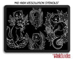 Neo Traditional Tattoo Bundle | The Enchanted Forest | Procreate + PNG | Wildlife tattoo stencils / pdf | Digital Download