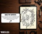 Neo Traditional Tattoo Bundle | The Enchanted Forest | Procreate + PNG | Wildlife tattoo stencils / pdf | Digital Download