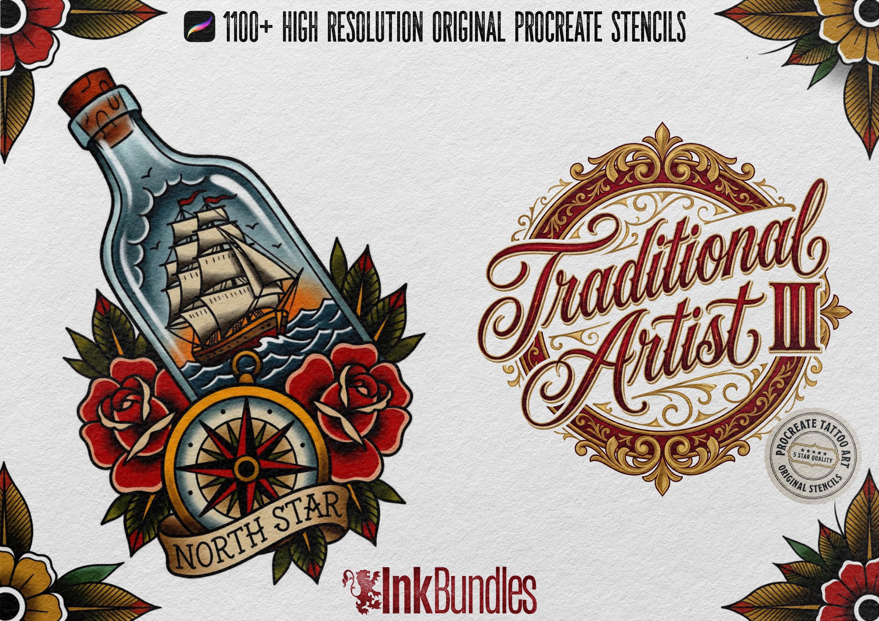 The Traditional Artist vol.3 1100+ Original old-school stencils