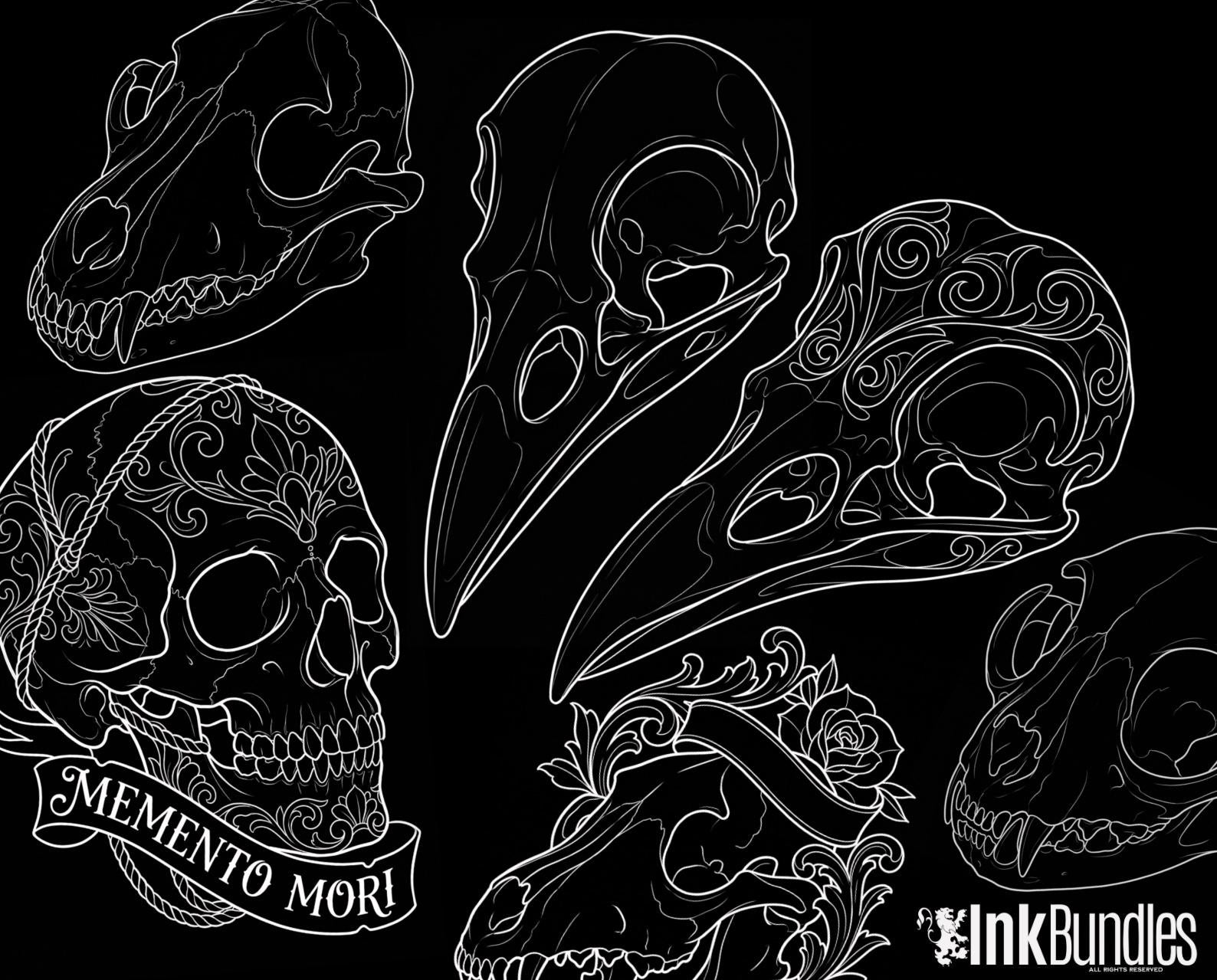 Procreate, Skull tattoo designs, Skulls & Bones, custom art