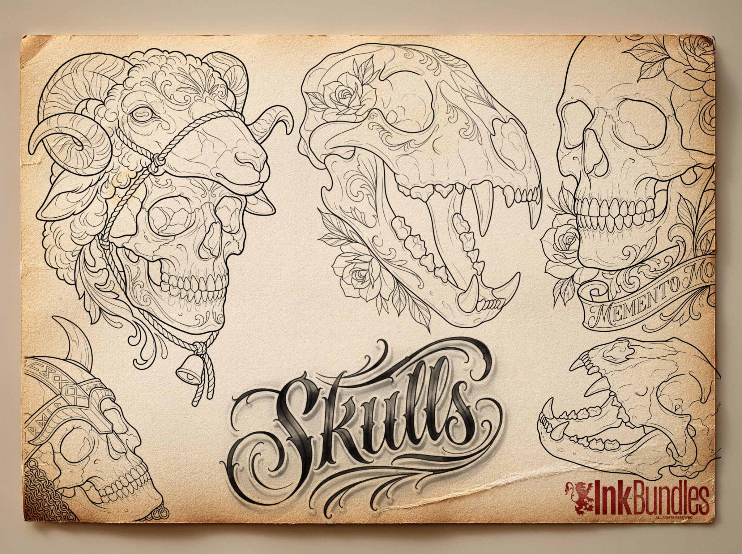 Procreate, Skull tattoo designs, Skulls & Bones, custom art
