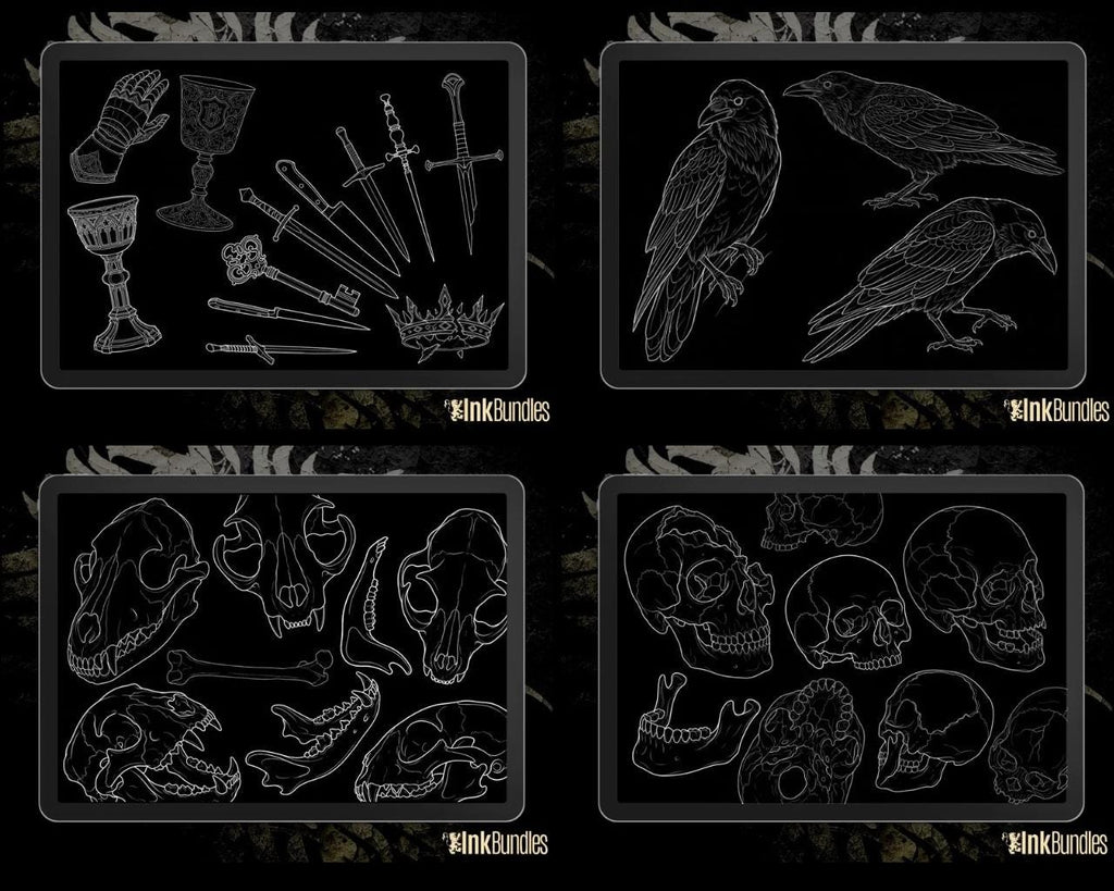 Procreate Neo-Traditional Toolkit | original art | 1000+ assets | Tattoo Creative Kit