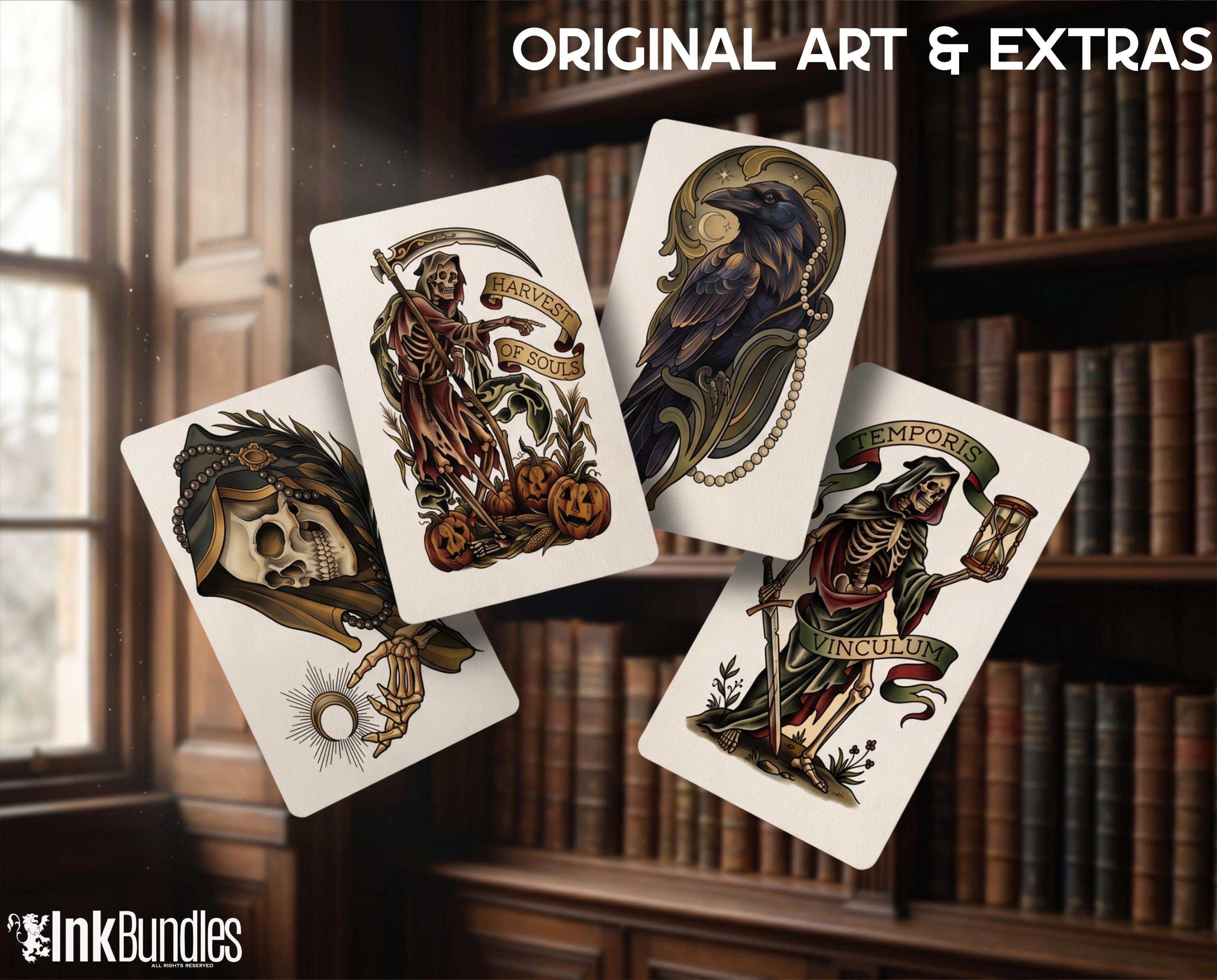 Seventh Seal, Dark Macabre Tattoo Art, Neo-Traditional Procreate Stamps, Tattoo Stencils