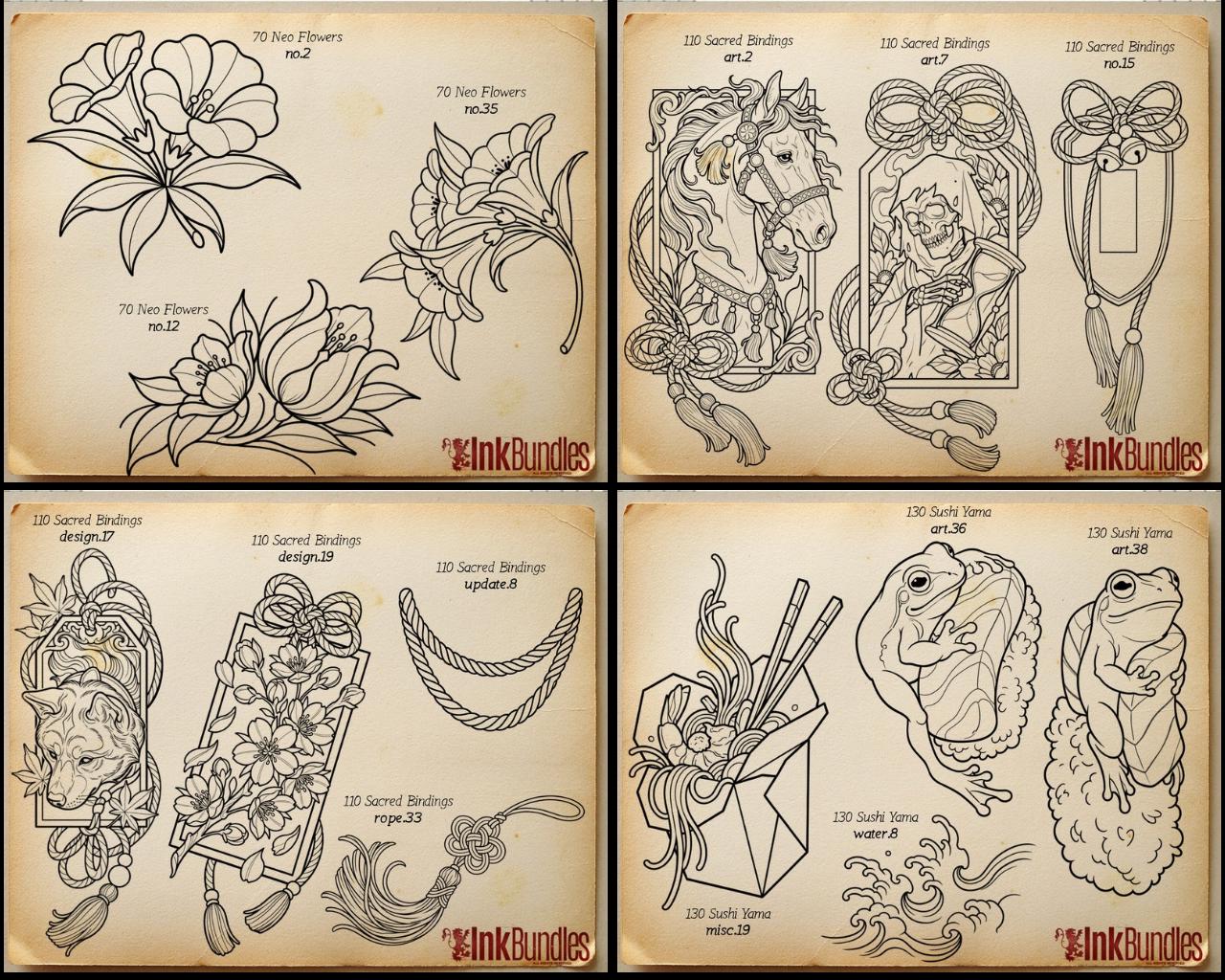 Procreate Tattoo collection 2025 | high resolution stencils | Creative Original Tattoo Stamp Brushes