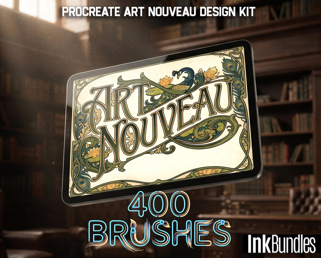 Art Nouveau Procreate Kit: ~400 Stamp Brushes (PDF)