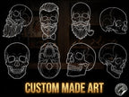 150 Neo-Traditional Skull Brushes for Procreate | Tattoo Skull Stamps, Dark Art Elements & Design Assets