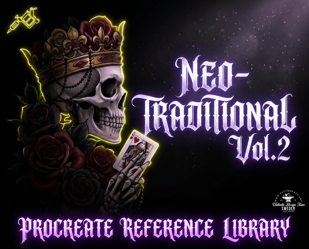 Seventh Seal, Dark Macabre Tattoo Art, Neo-Traditional Procreate Stamps, Tattoo Stencils