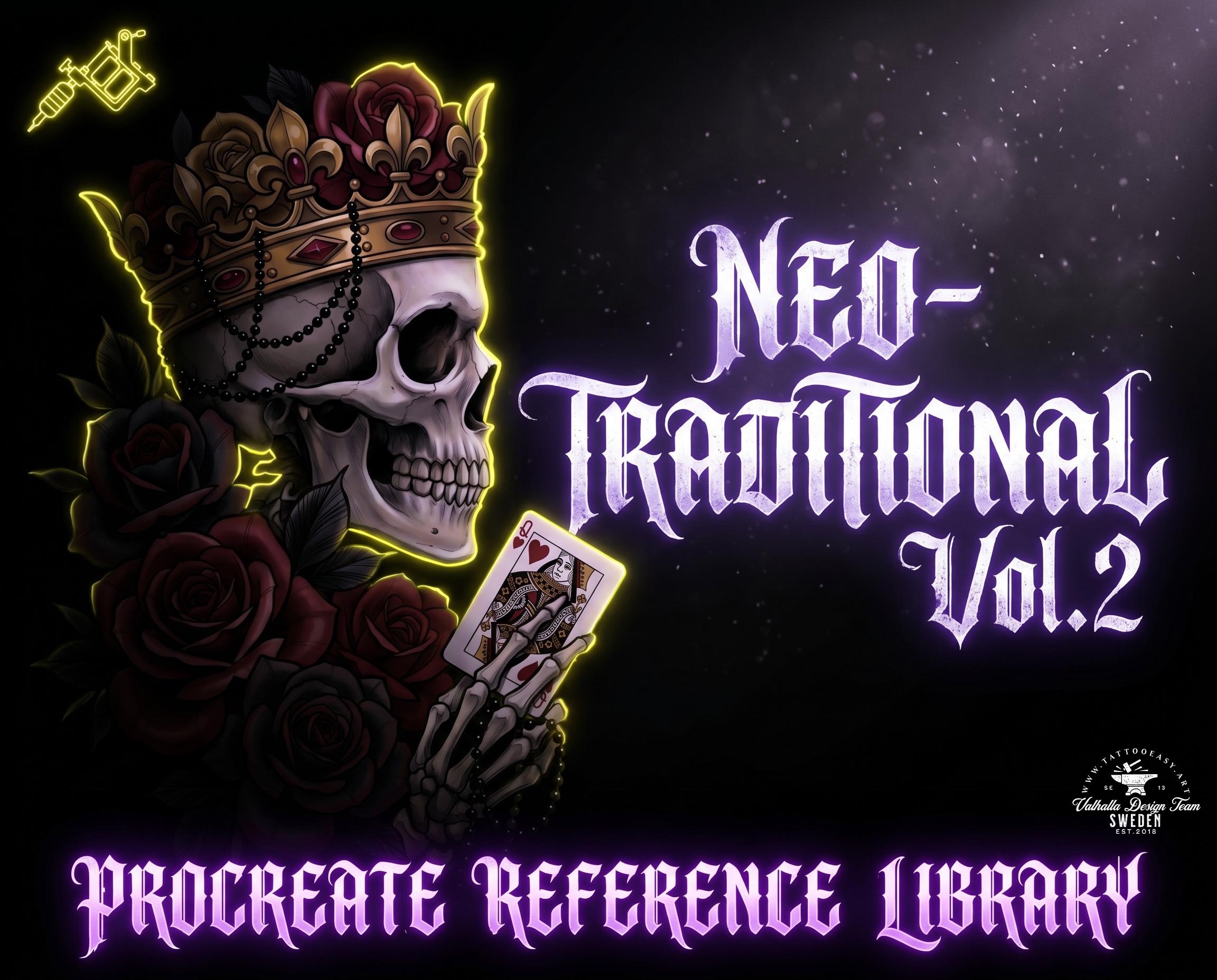 Seventh Seal, Dark Macabre Tattoo Art, Neo-Traditional Procreate Stamps, Tattoo Stencils