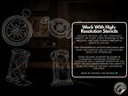 Clock Compass Procreate Brushes, Pocket Watch Tattoo Stencils, Timepiece Stamps Digital Download