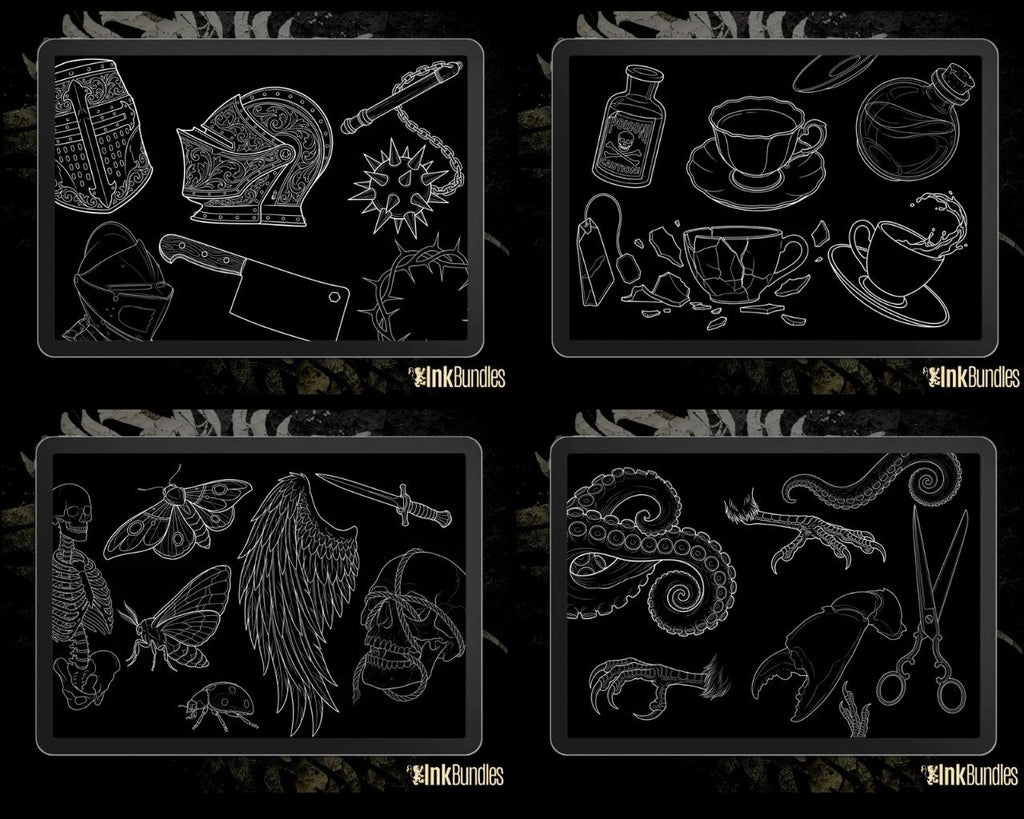 Procreate Neo-Traditional Toolkit | original art | 1000+ assets | Tattoo Creative Kit