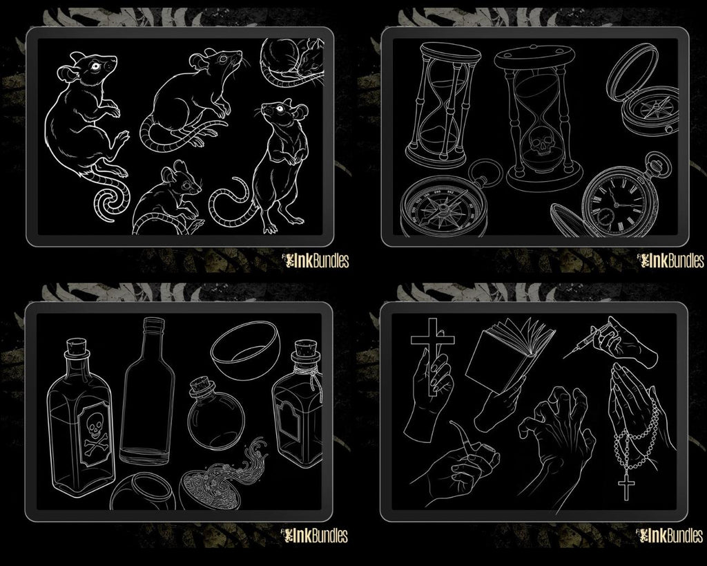 Procreate Neo-Traditional Toolkit | original art | 1000+ assets | Tattoo Creative Kit