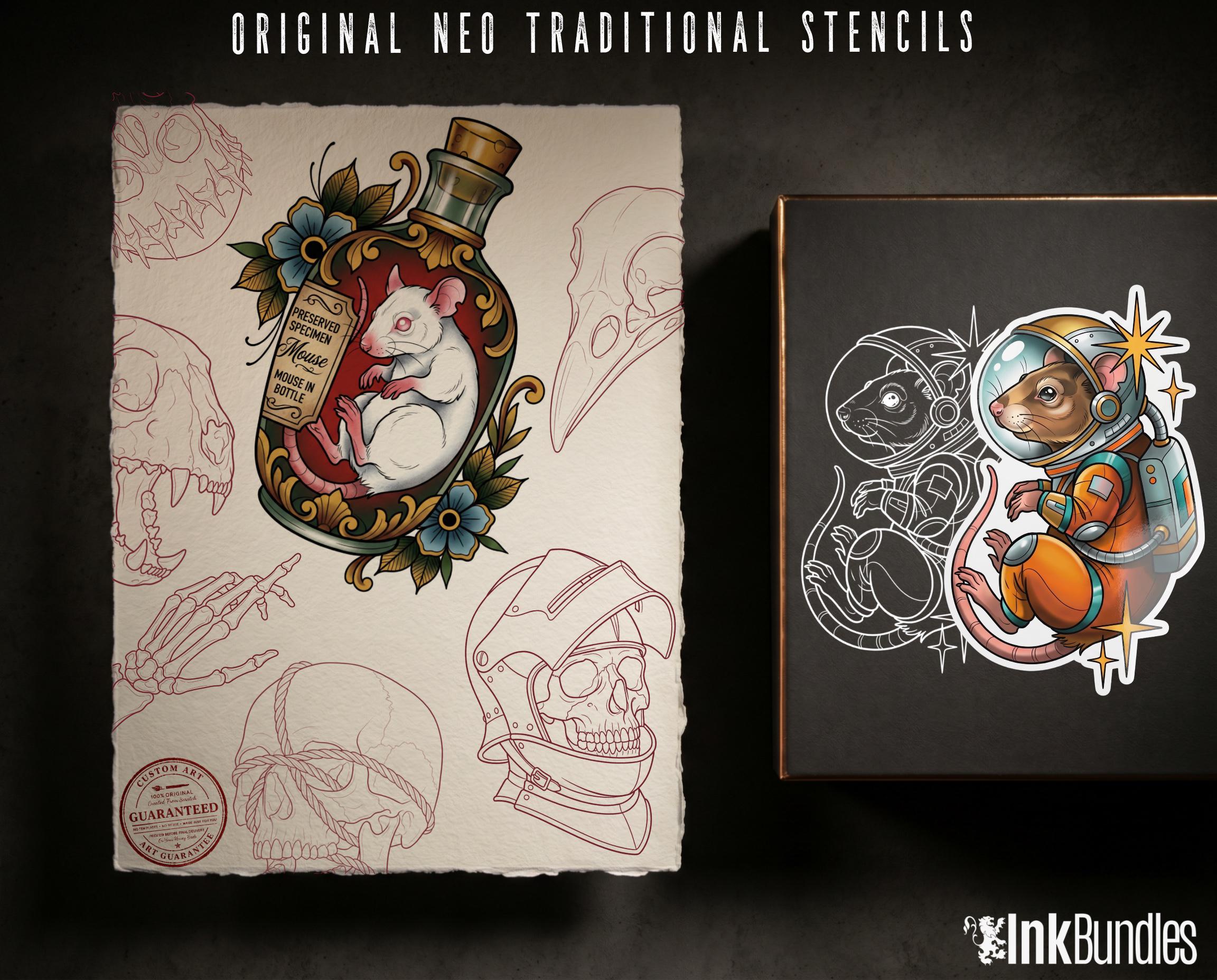 Procreate Neo-Traditional Toolkit | original art | 1000+ assets | Tattoo Creative Kit