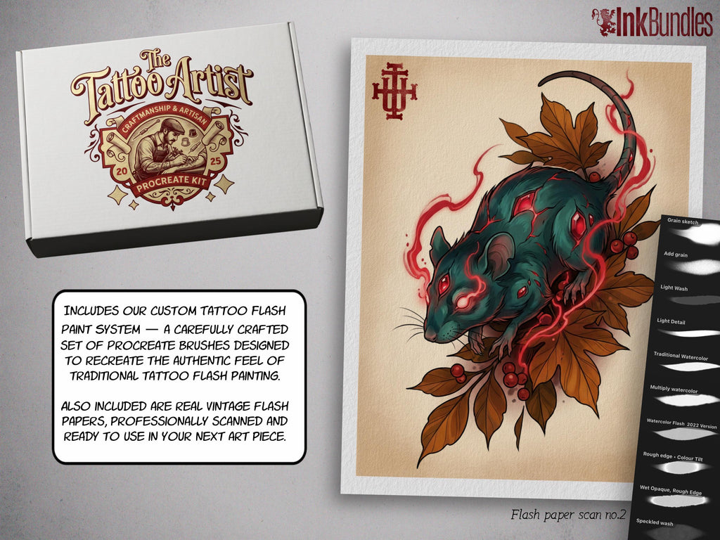 Procreate Neo-Traditional Toolkit | original art | 1000+ assets | Tattoo Creative Kit