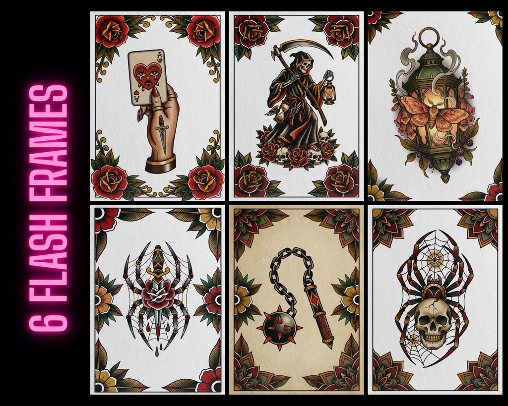 Procreate Neo-Traditional Toolkit | original art | 1000+ assets | Tattoo Creative Kit