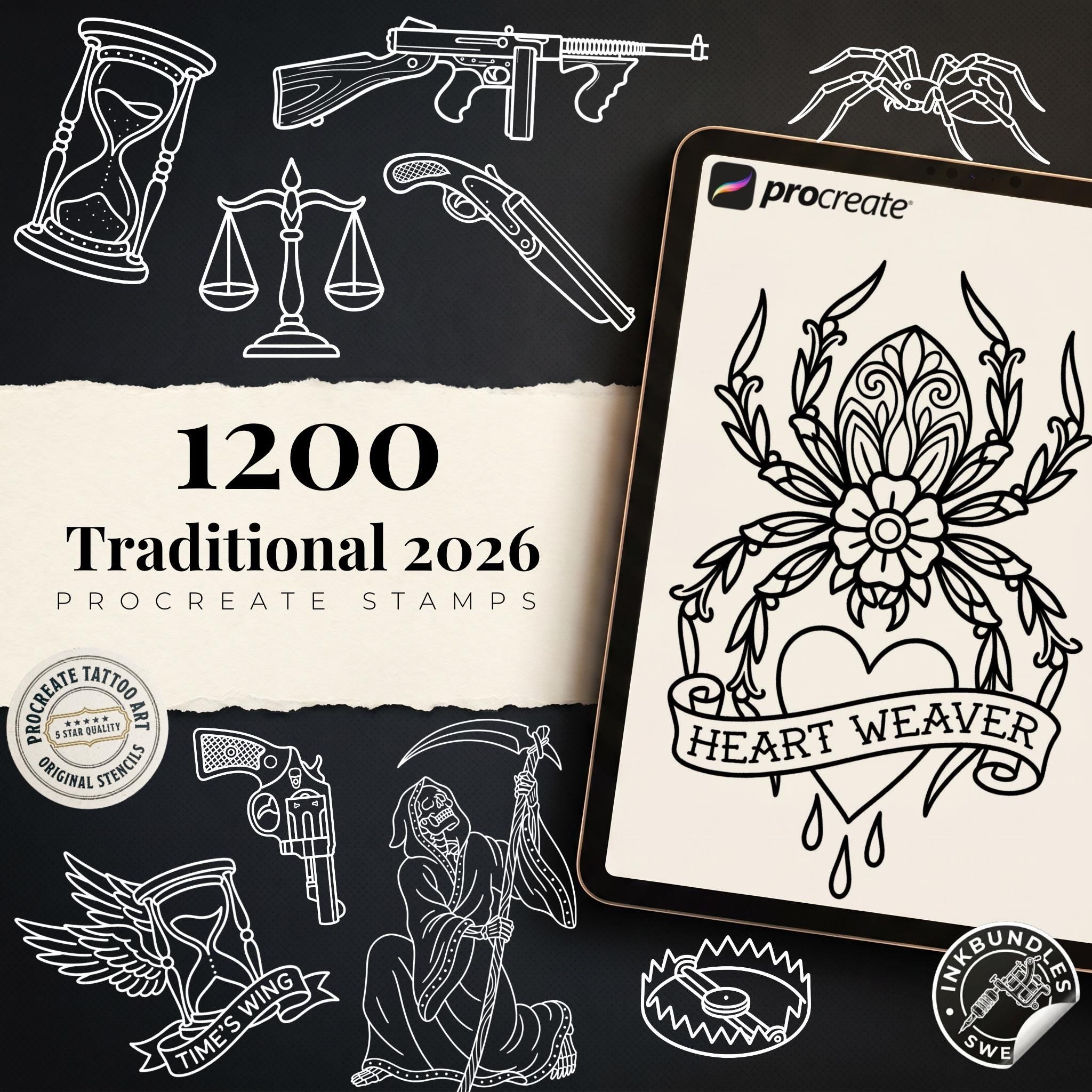 The Traditional Artist vol.3 1100+ Original old-school stencils