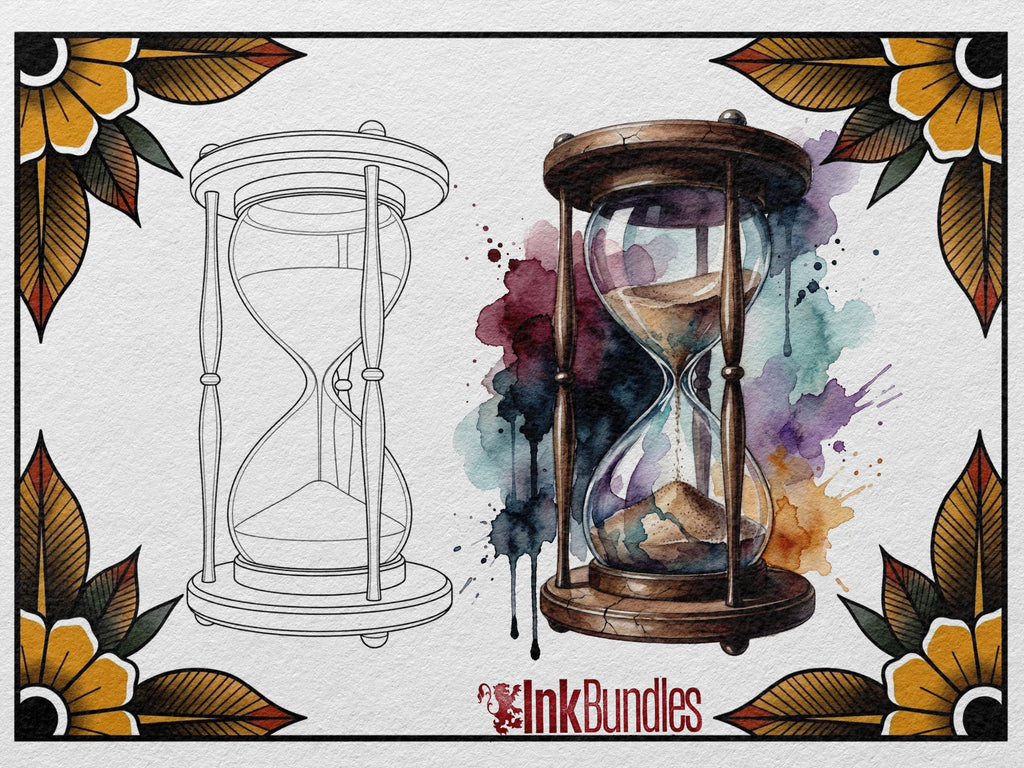Clock Compass Procreate Brushes, Pocket Watch Tattoo Stencils, Timepiece Stamps Digital Download
